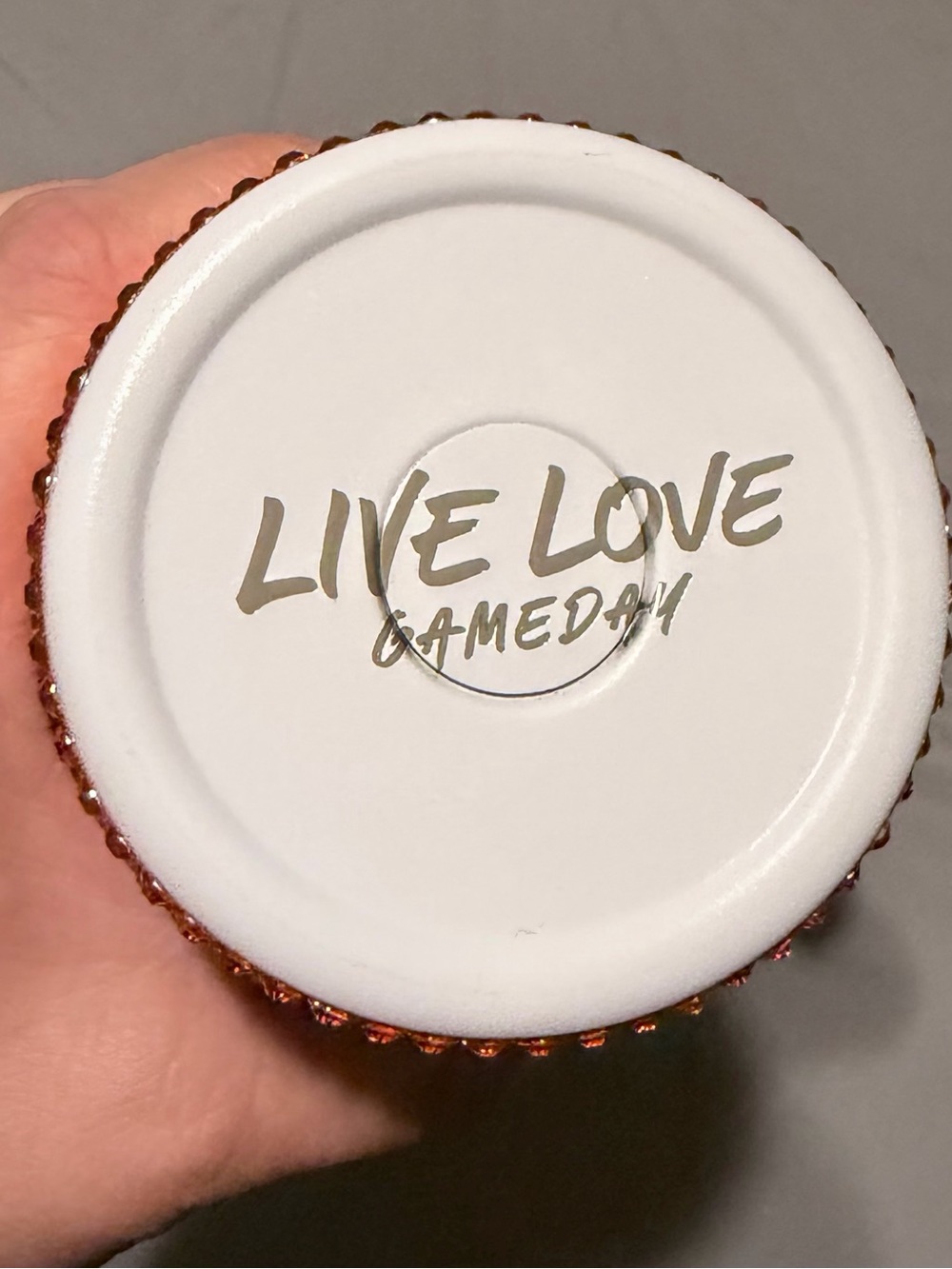Embellished Football-Style Travel Tumbler with Handle - ORANGE ✨looks brown✨ - Picture 5 of 5
